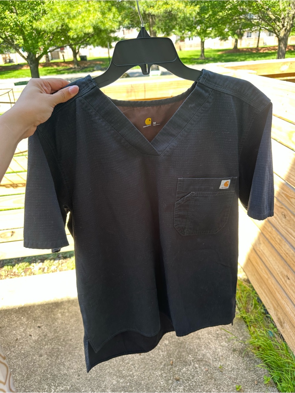 Carhartt Black Top with Orange Logo Patch